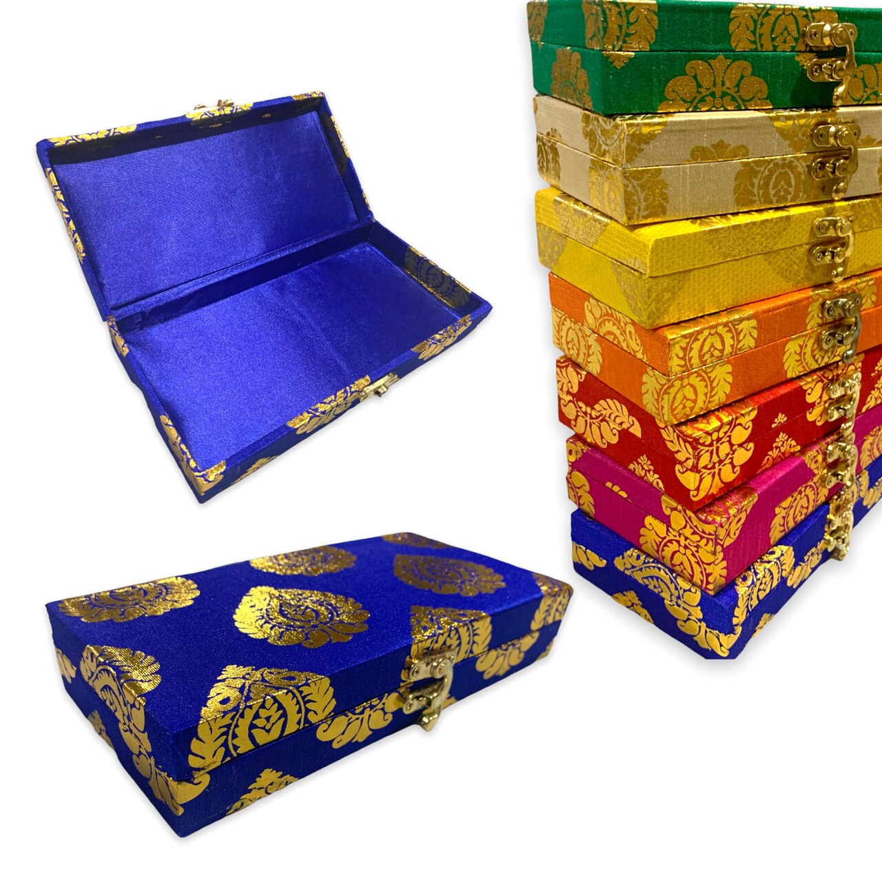 Brocade Gift Boxes( 8x4x1.5 Inches) Favor for Indian Muslim Pakistani Punjabi Wedding, Nikah Favor, Mehndi Favors, Gift Box